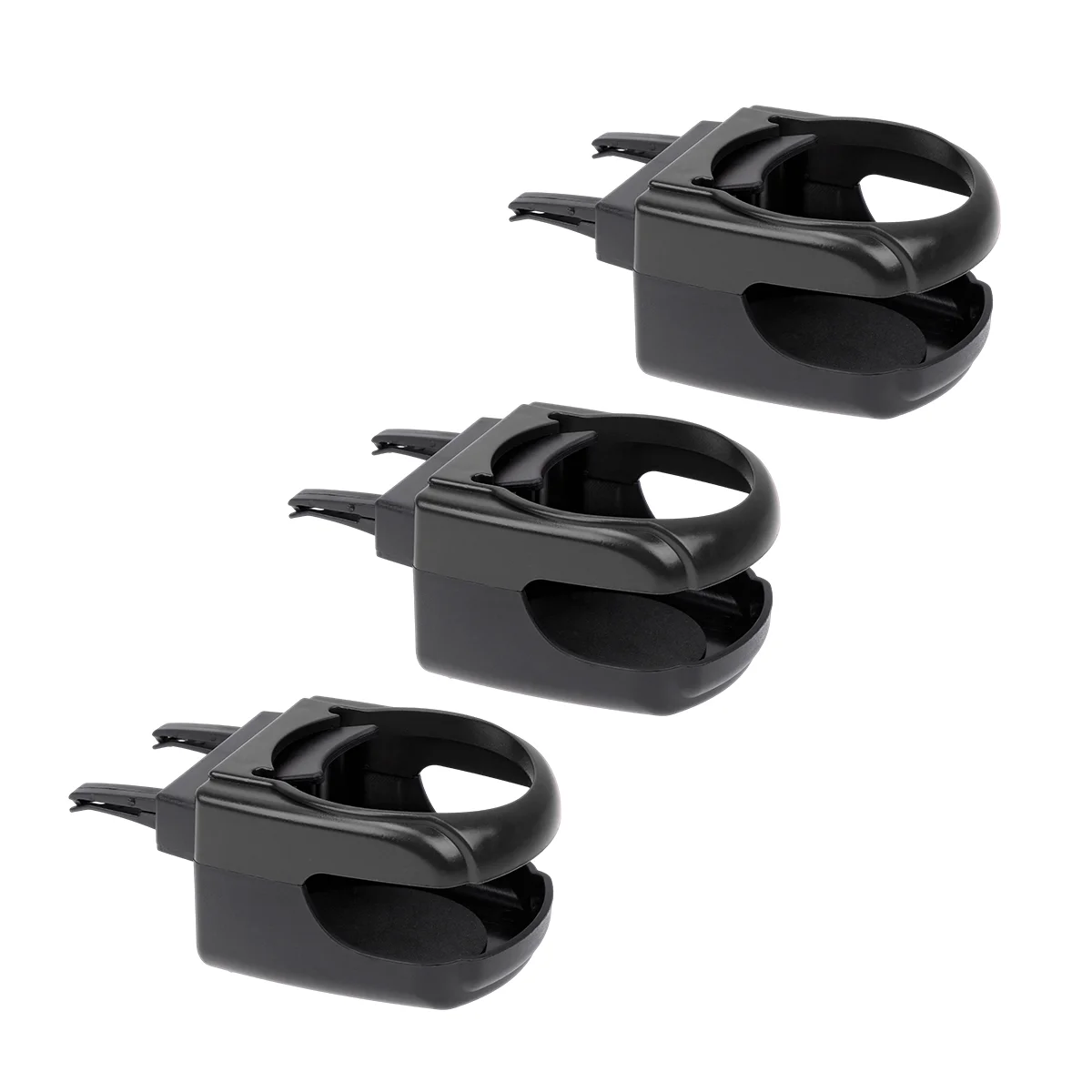

3Pcs Multi-function Fixed Cup Holder Automobile Air Conditioning Outlet Water Drink Rack Black