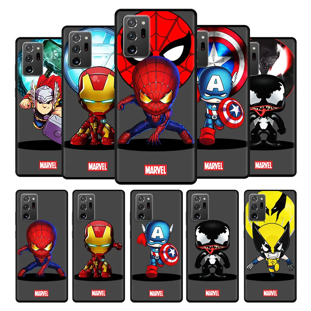 

Marvel IronMan Spiderman Soft Case Cover for Samsung Galaxy Note 10 20 8 9 Plus Ultra 5G Note20 Note10 M32 M32 Note9 TPU Phone