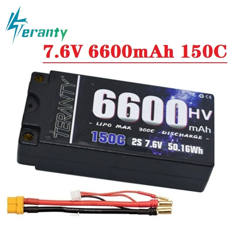 Обновленная аккумуляторная батарея 2S 7,6 В 6600 мАч 150/300C RC Lipo батарея с 5 мм Bullet Deans Ultra Plug для автомобиля, грузовика, лодки, батарея 7,6 В