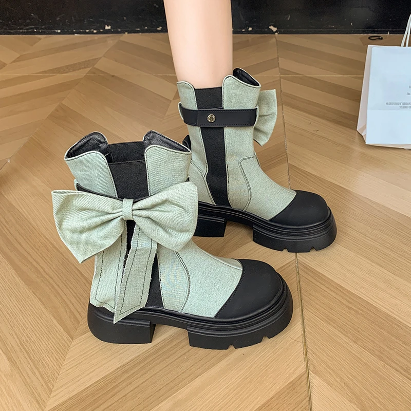 

Boots Women New 2023 Autumn Shoes Winter Footwear Flat Heel Luxury Designer Clogs Platform Round Toe Rock Ankle Med Ladies Rubb