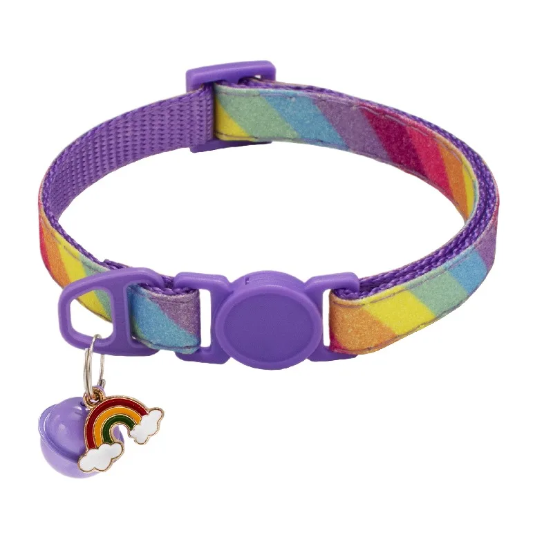 10 шт./лот ошейник для собак Радужное регулируемое ожерелье маленьких и средних