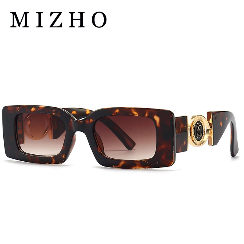 MIZHO модные прямоугольные солнцезащитные очки женские винтажные черные брендовые