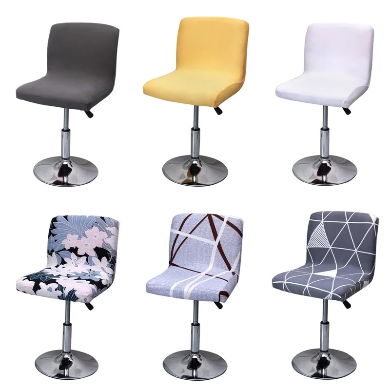 

Барный стул с геометрическим рисунком, чехол из спандекса с низкой спинкой для офисного кресла, эластичный чехол с вращающимся подъемником