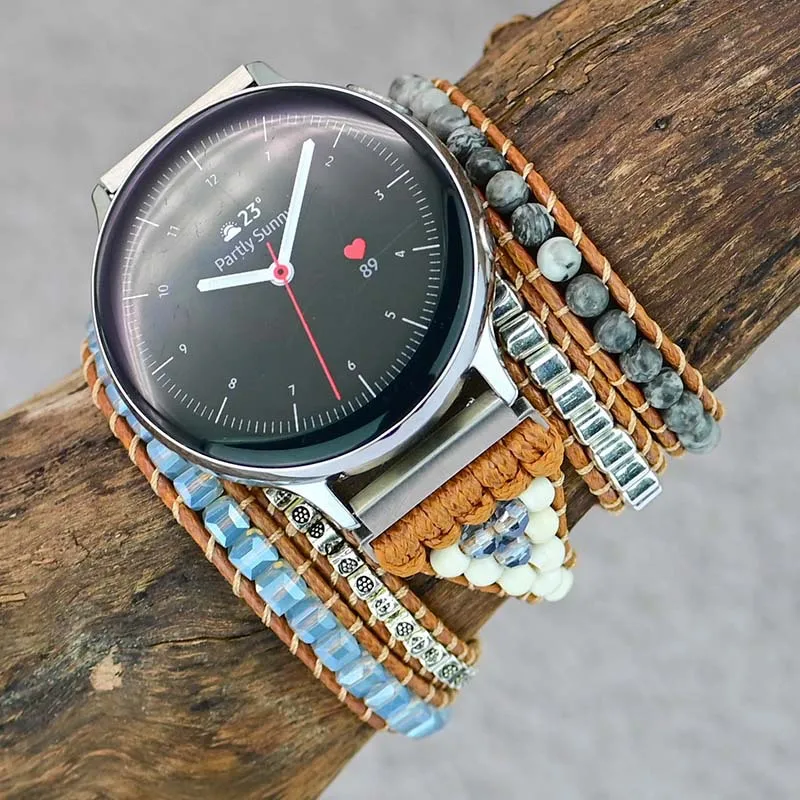 20mm 22mm watch strap For Galaxy watch 3 4 Bohemian Watchband Women Woven Bracelet For Huawei Amazfit Bip GTS GT/2/2Pro/2e/GTR 2