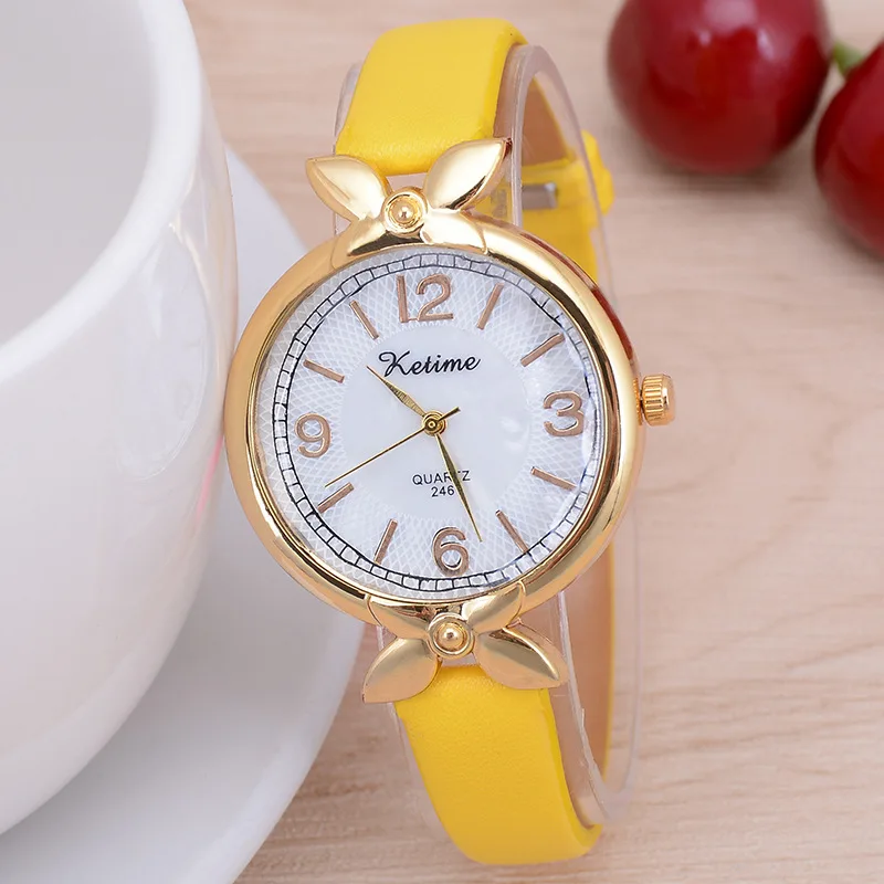 2022 New Genuine Casual Fashion Korean Belt Women's Watch Temperament Classic Exquisite Little Girl's Women's Quartz Watch