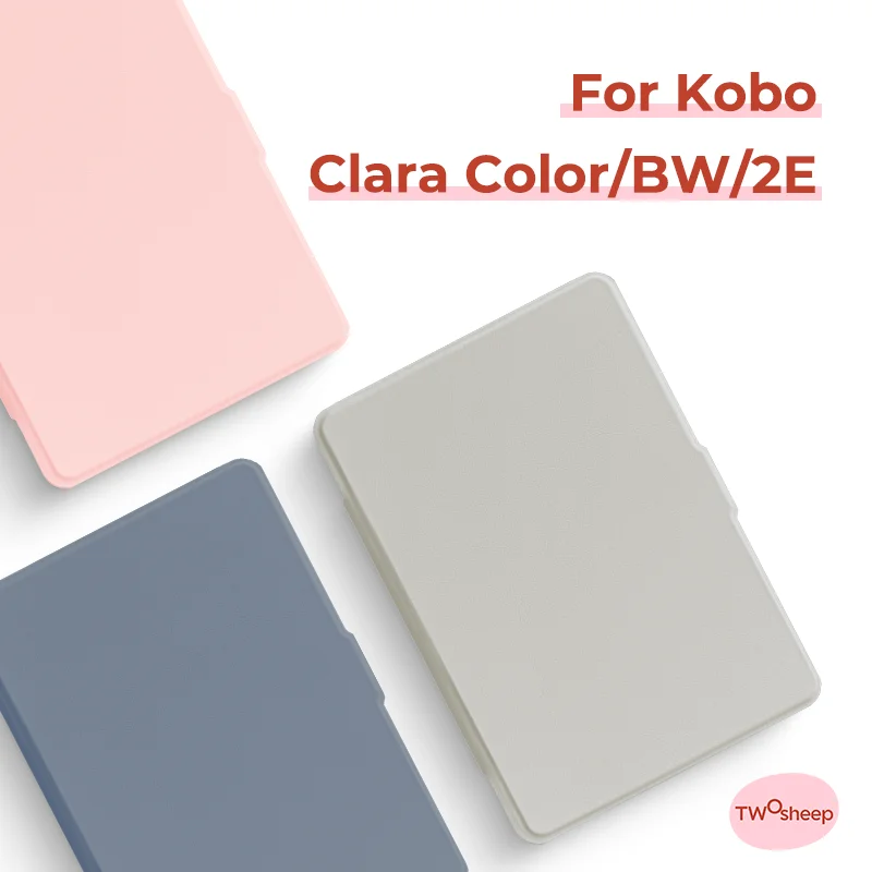 Фото Twosheep для Kobo Clara Color BW и Kobo Clara 2E Защитный чехол 6-дюймовый чехол для электронной книги с функцией автоматического сна и пробуждения, сплошной цвет №1