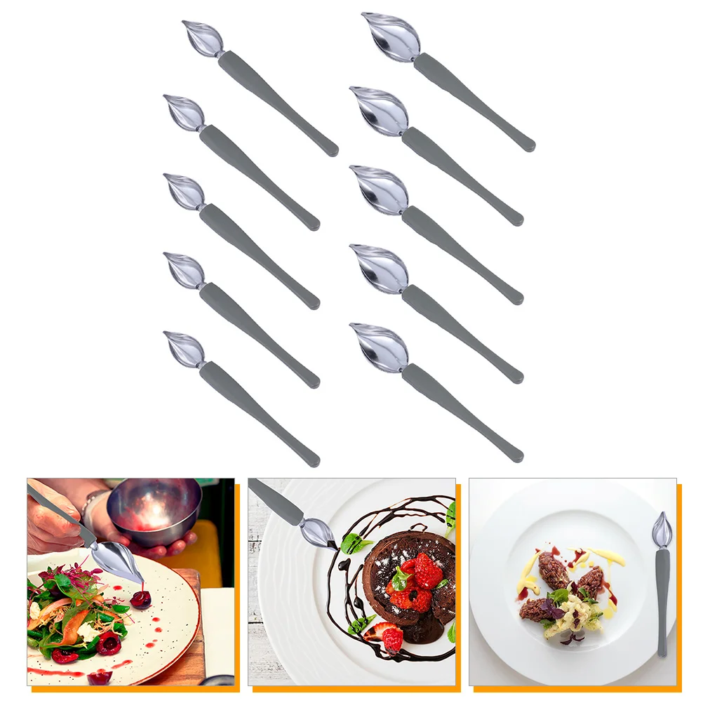 

10 Pcs Piping Spoon Cake Decorating Spoons Fondant Tools Painting Sauce Dessert Culinary Cream Drawing