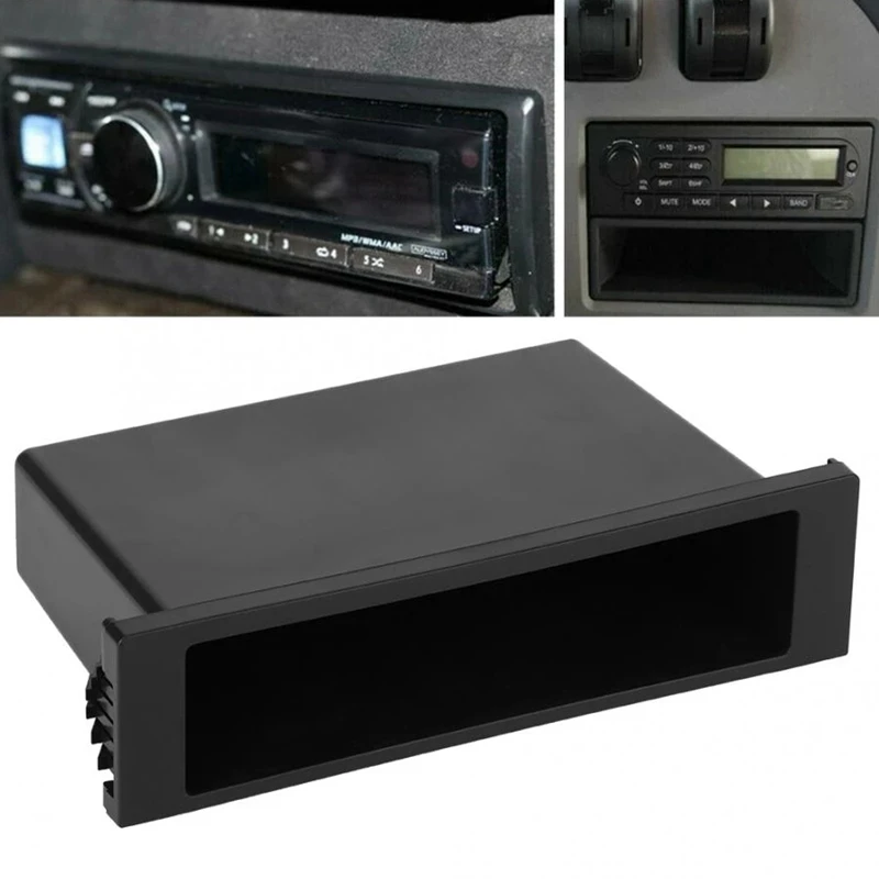 Universal Car Double 1 Din Dash Cup Holder Storage Box Plastic for Stereo Radio |