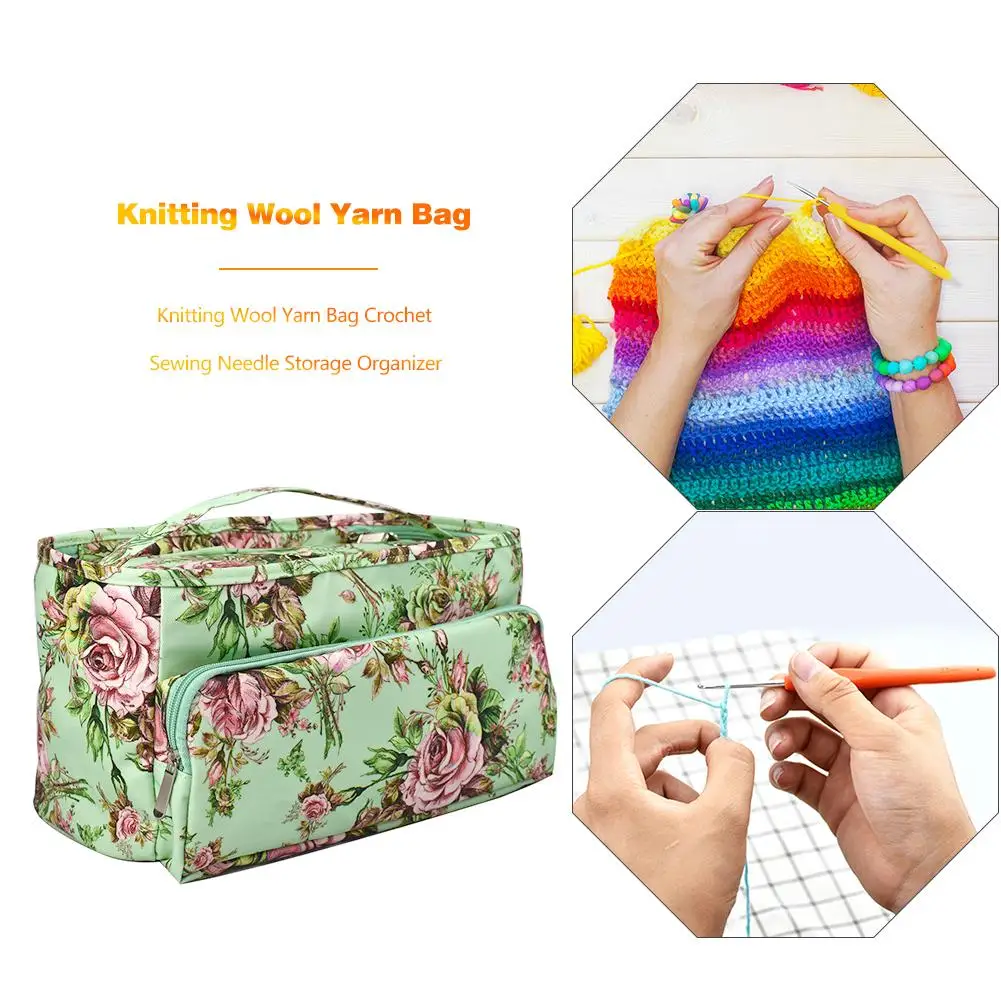 

Knitting Wool Yarn Bag DIY Craft Woolen Basket Sewing Tool Bag Crochet Sewing Needle Bucket Weave Storage Organizer