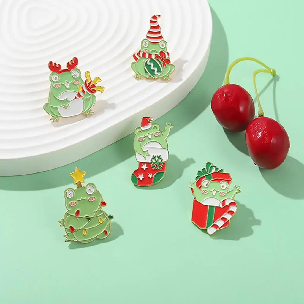 Эмалированные броши в виде лягушки ассортименте