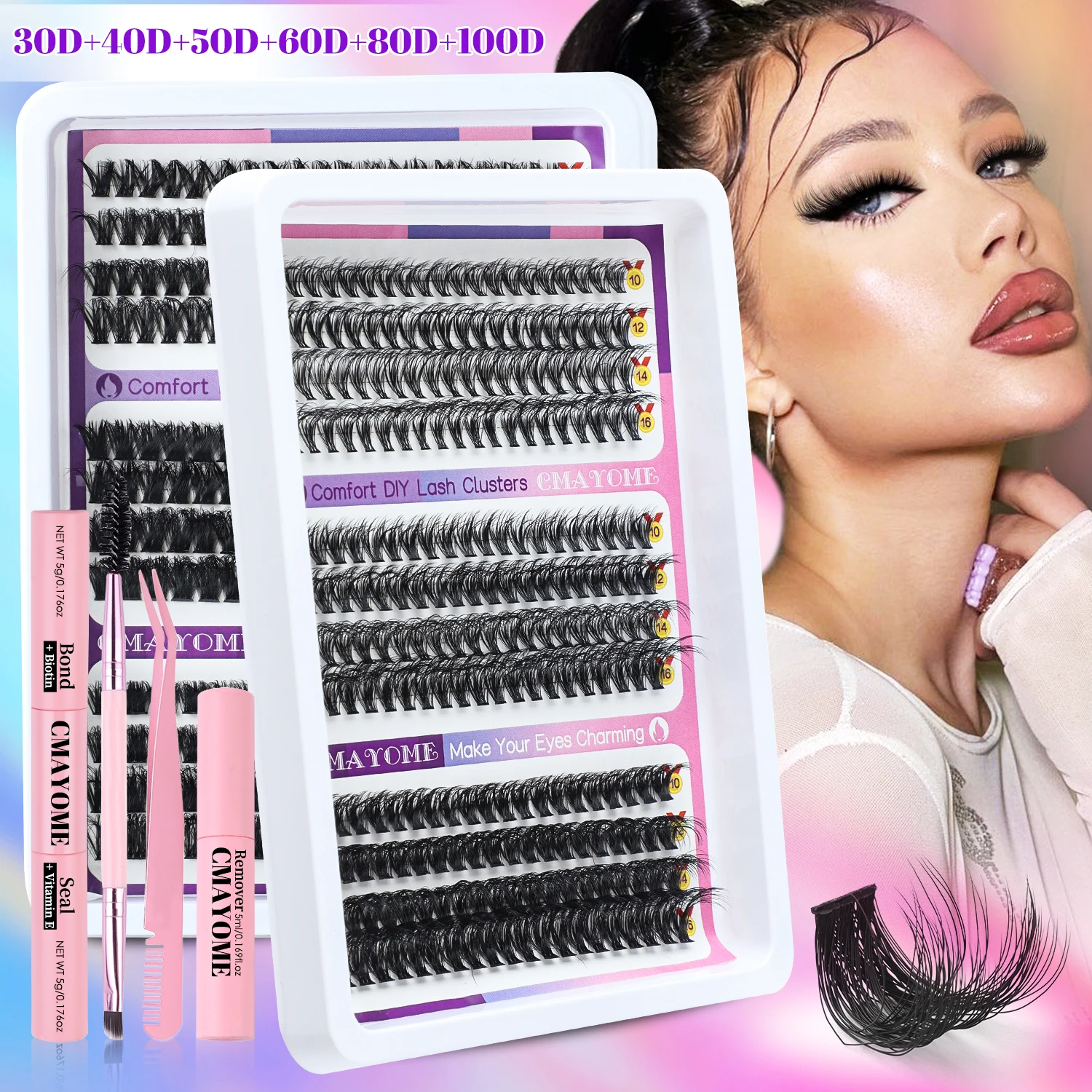 Набор для наращивания ресниц 6 моделей смешанные пушистые кудрявые густые