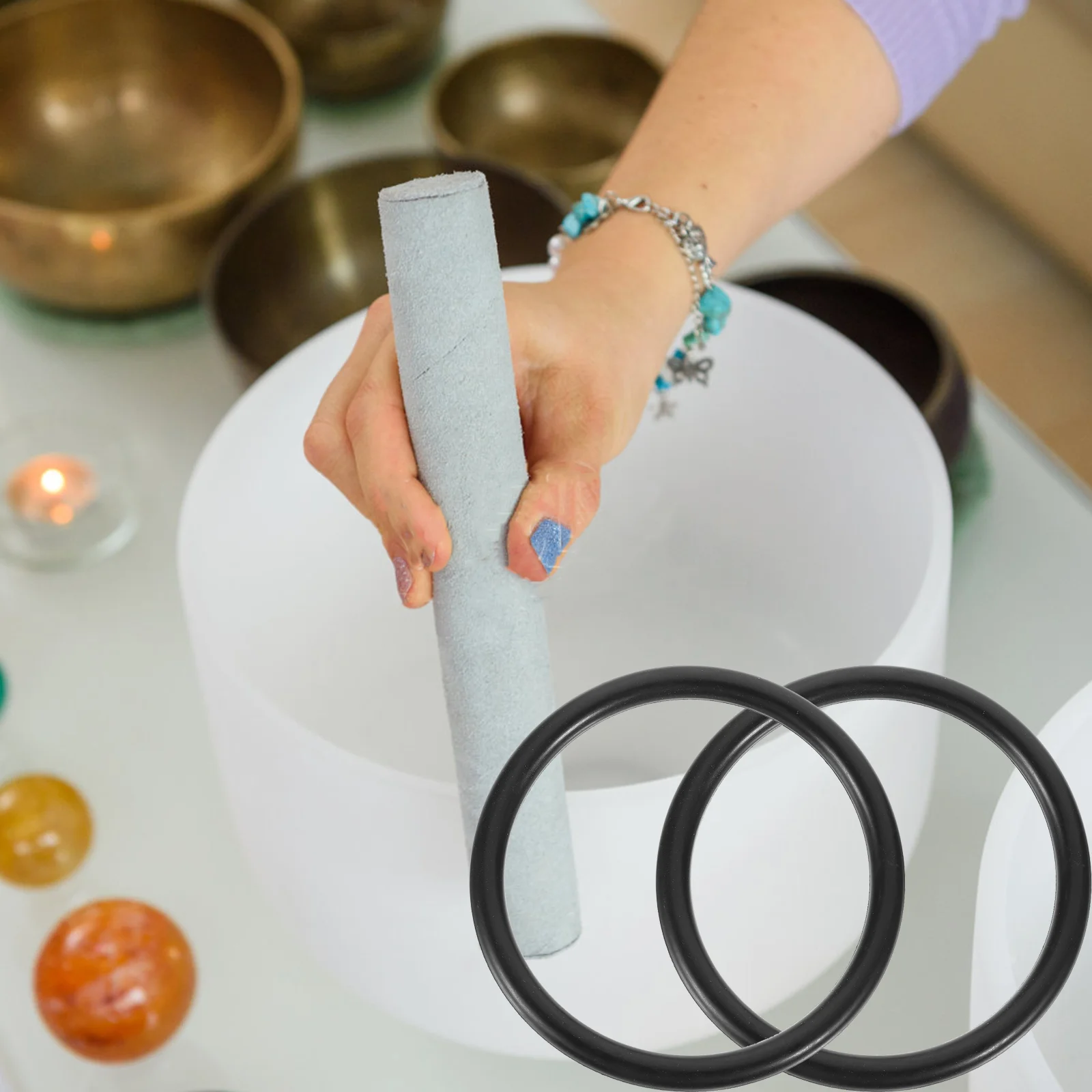 

3 Pcs O Ring Singing Bowl Pads Washers Bowl Supplies Cristal Singing Spiritual Bowl Cushion Music Bowl Washer
