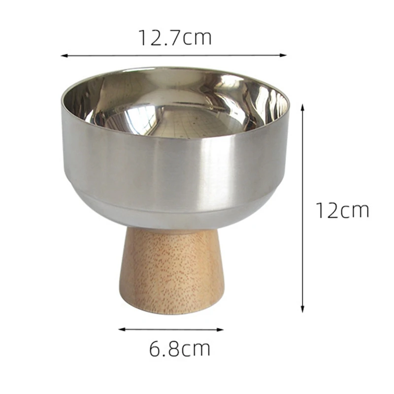 2 шт. поднос из нержавеющей стали на деревянной основе |