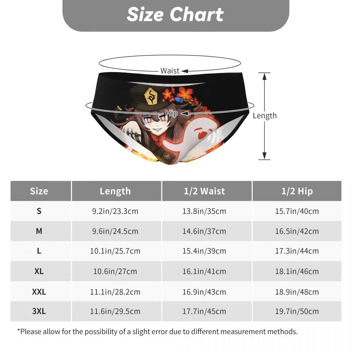 Мужские трусы Custom Men Hu Tao Ghost Genshin Impact: комфортные, с принтом Spirit Soother (art.: 3920daffb7124) - 3920daffb7124
