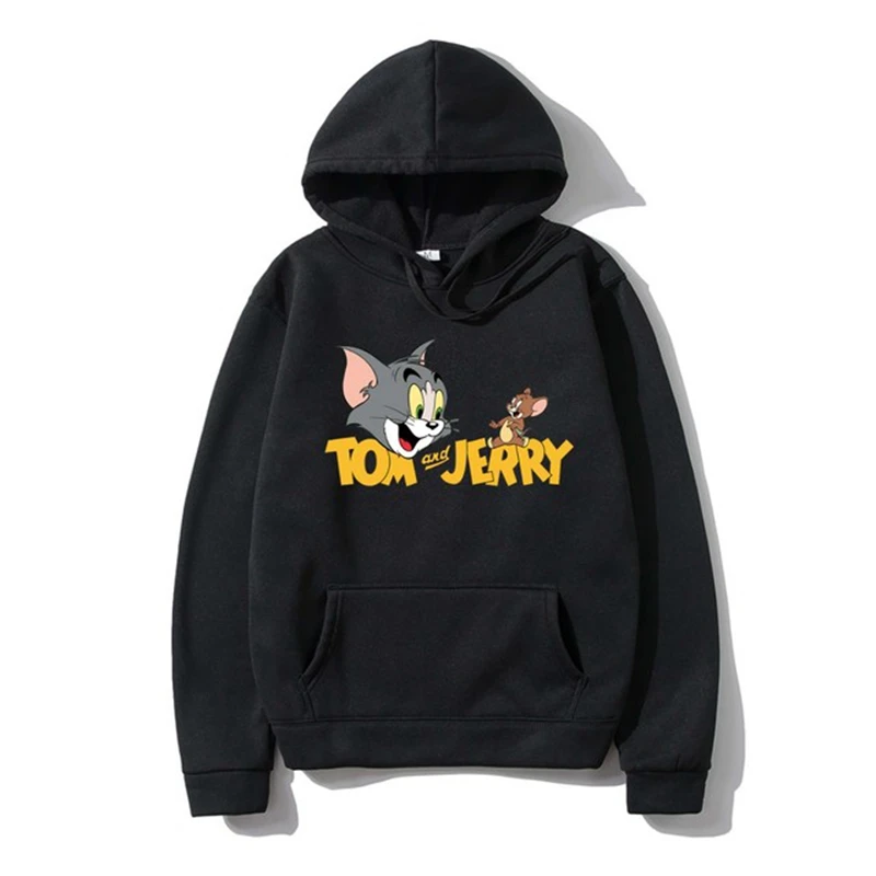 

Ulzzang Cat Tom Mouse Jerry Hoodie Men Women Loose Casual Long Sleeve Cute Female Kawaii Print Winter Tops Harajuku Hoodies Coat