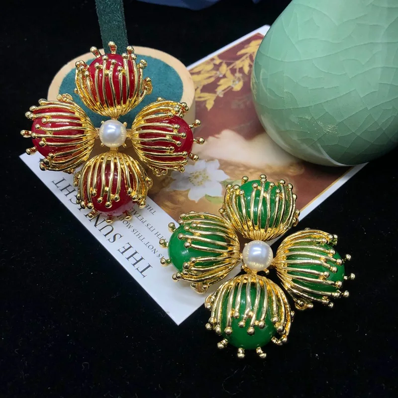 Роскошные готовые модные булавки нишевые роскошные тычинки полый дизайн