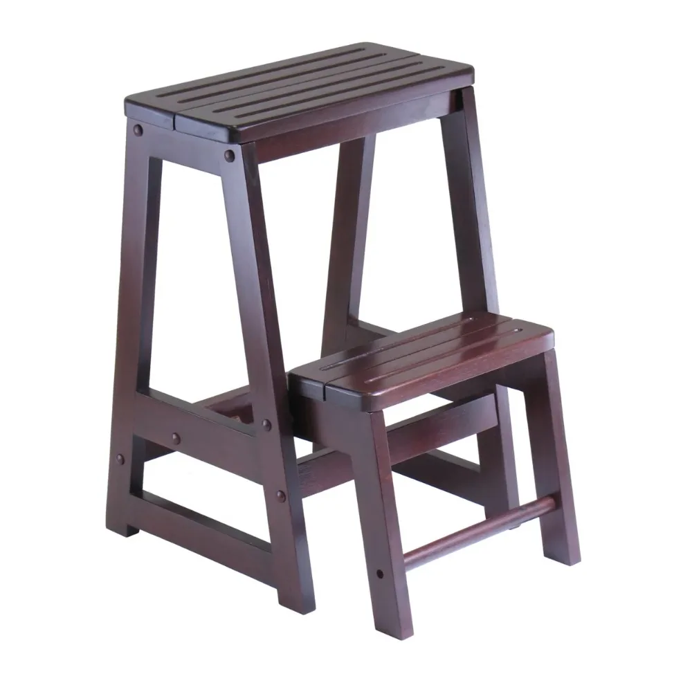 

Step Ladder Wood Ascending Step Stool Free Shipping Walnut Finish Stools for Kitchen Bar Stairs Getaway Wooden Staircase Home