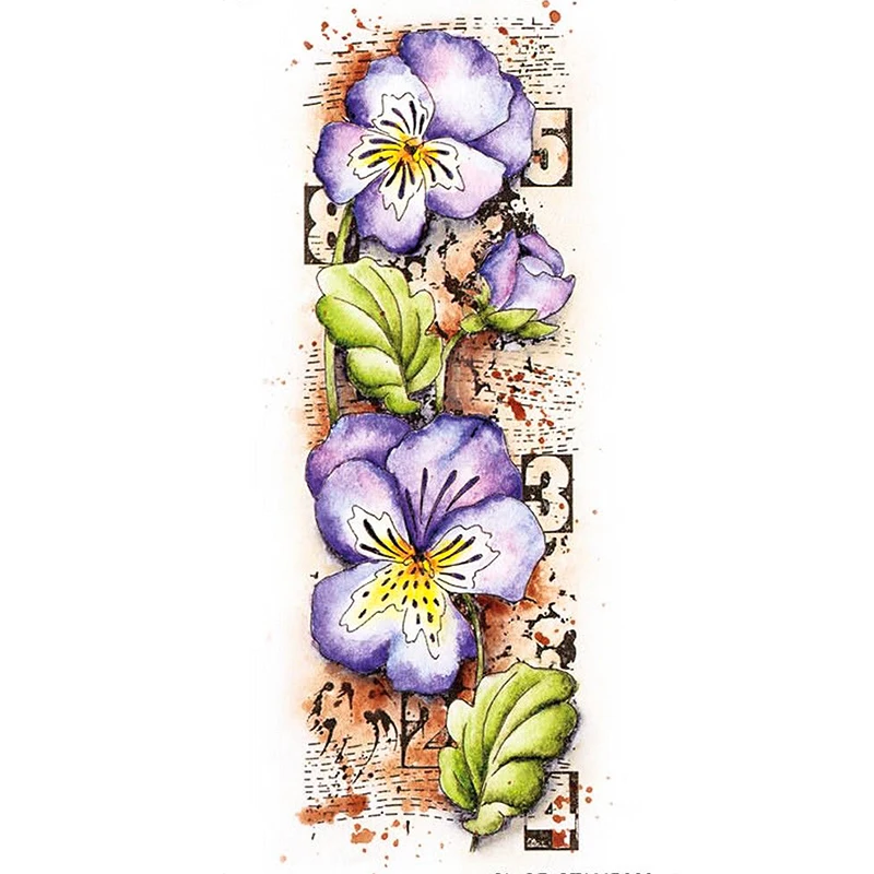 

Numbers Background Flowers Leaves Clear Stamp Card Album Photo Making Stencil Handicrafts DIY Scrapbooking 2022 New