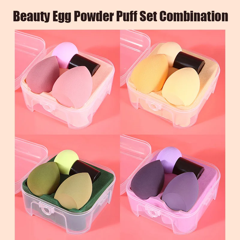 

1/3PCS Makeup Blender Cosmetic Puff Makeup Sponge with Storage Box Water Drop Foundation Powder Sponge Beauty Tool Women Make Up