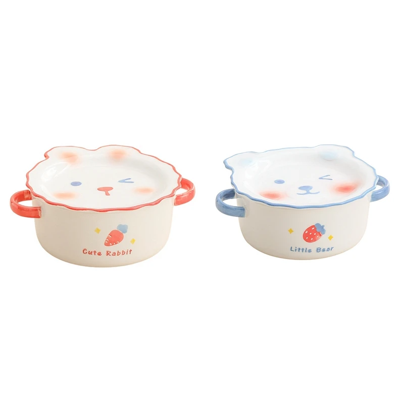 

Бытовая миска для лапши, керамическая миска для супа с ручкой, миска для салата, пасты, кухонная посуда, микроволновая печь, жаростойкая посу...