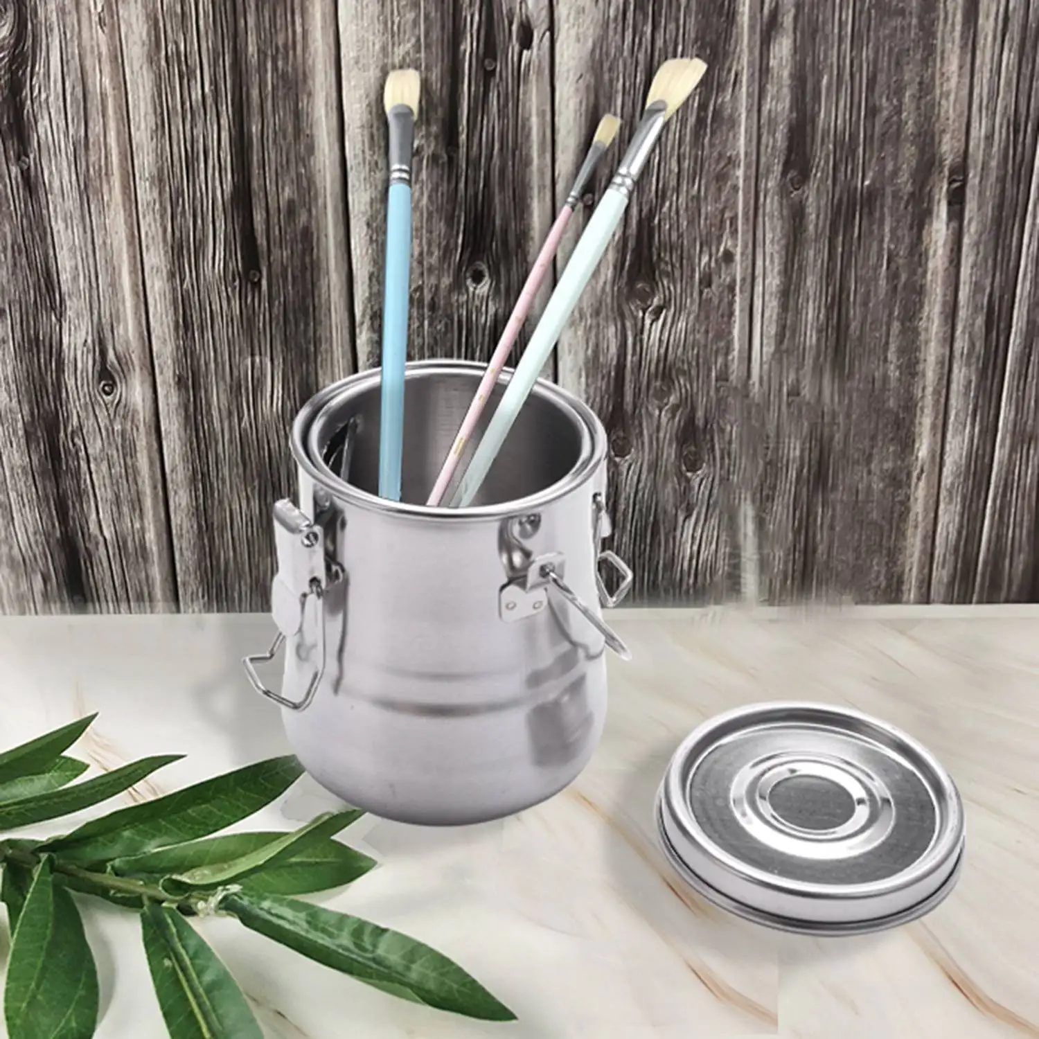 

Oil Painting Brush Washing Bucket Wash Pen Barrel Stainless Steel Oil Paint Brush Washer for School Stationery Art Supplies