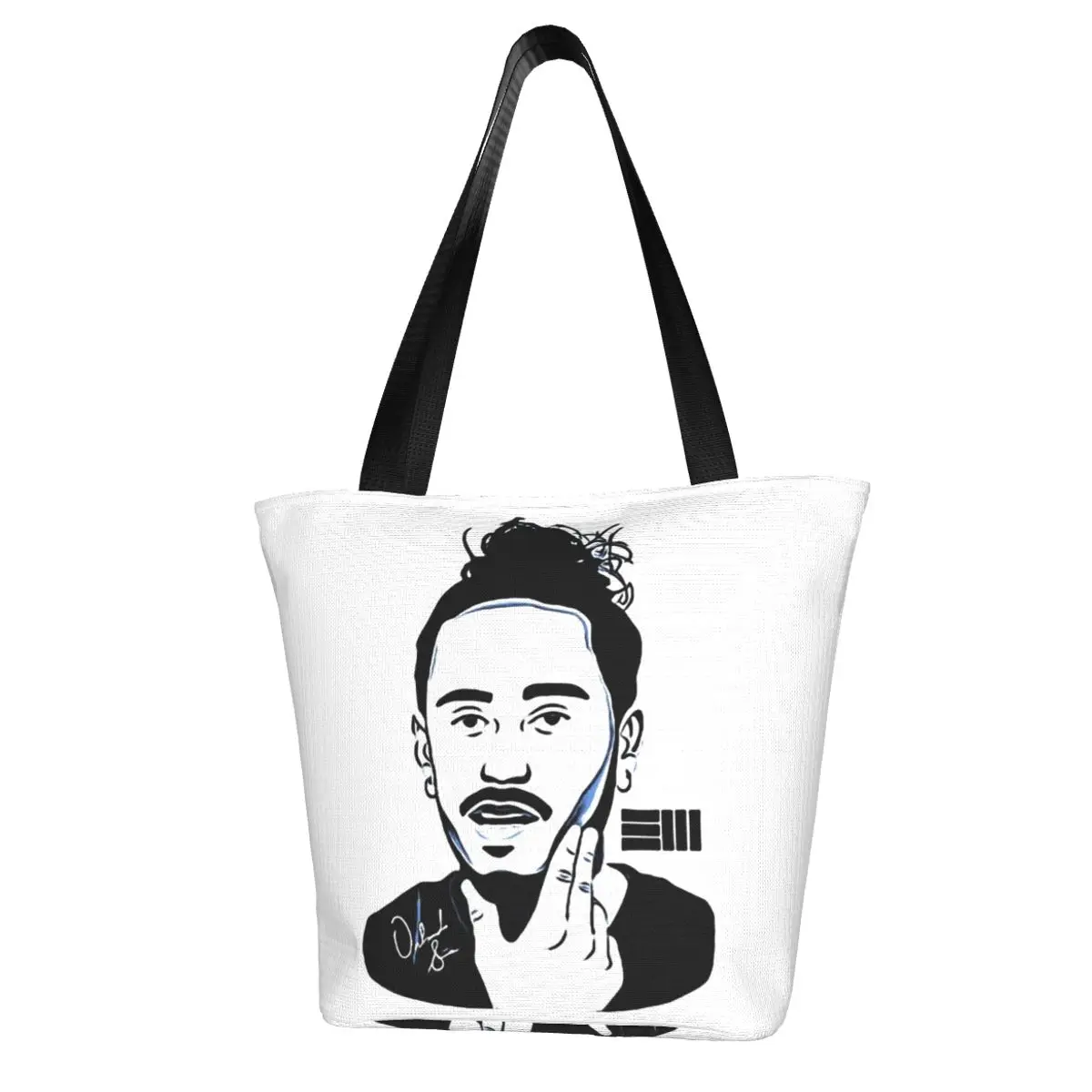 

Сумка для покупок Russ Diemon Singer Songwriter, черный внешний вид, логотип музыки, искусство, подарки, искусственная ткань, уличная одежда, женские сумк...