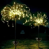 90120150 led solar fireworks lights waterproof outdoors lawn fairy light solar lanterns for christmas yard garden decoration