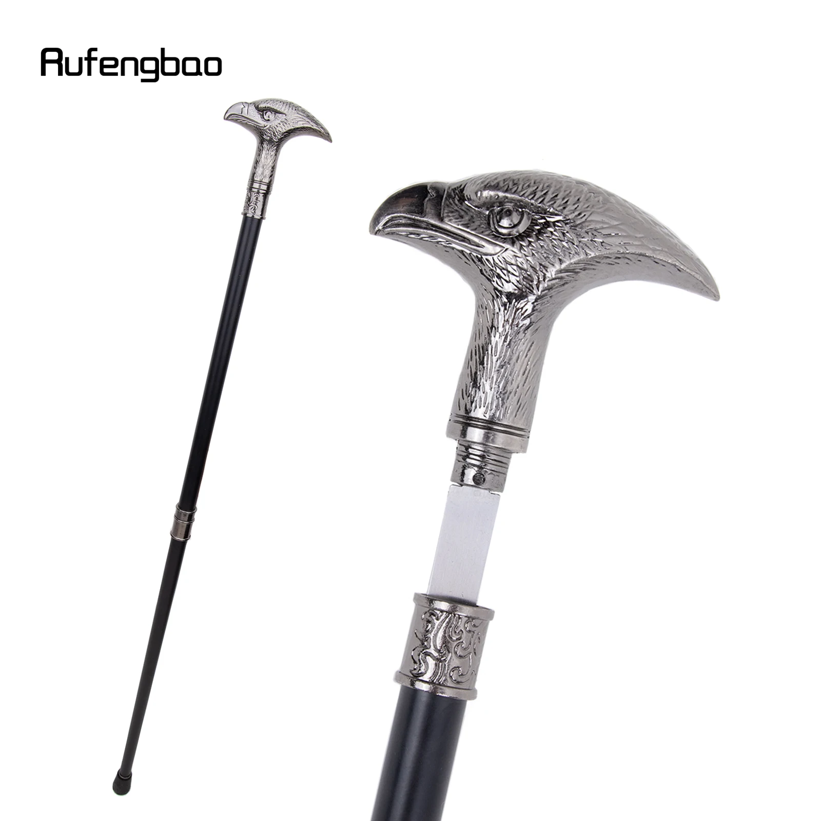 

Eagle Head Walking Stick with Hidden Plate Self Defense Fashion Cane Plate Cosplay Crosier Stick 93cm