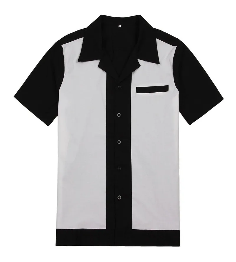 

Горячая Распродажа 2022 летняя новая черно-белая мужская рубашка с карманом, хлопковая оригинальная металлическая футболка в стиле рок, опто...