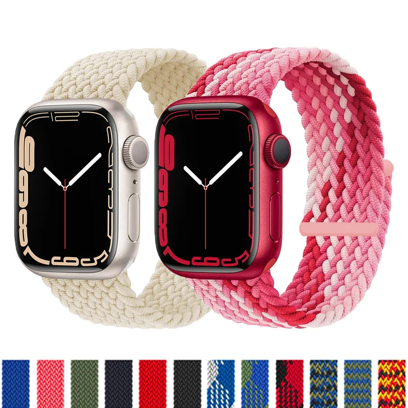 

Ремешок соло Плетеный для Apple Watch band 44 мм Ultra 49 мм 40 мм 45 мм 41 мм 42 мм, браслет для iwatch series 7 SE 3 4 5 6 8