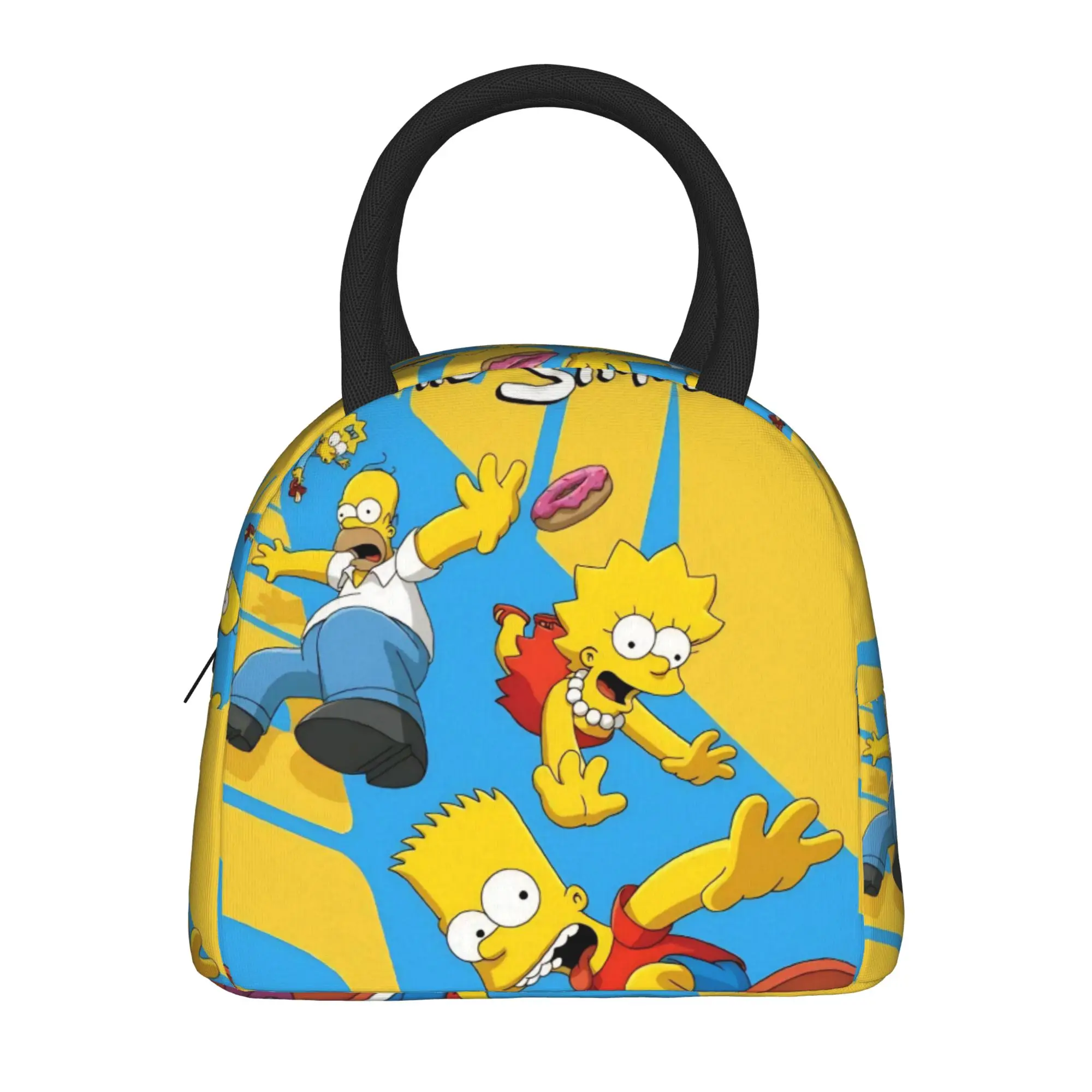 Фото Изолированные сумки для обеда в стиле аниме Simpsonseds для мужчин и женщин, сумка для еды, многоразовые термосумки-холодильники для путешествий №2