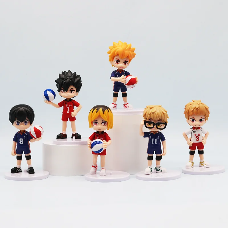 6 шт./компл. аниме Haikyuu Q Ver. Фигурка 7-9 5 см с волейболом Shoyo Hinata Kozume Kenma Oikawa Tooru Sugawara