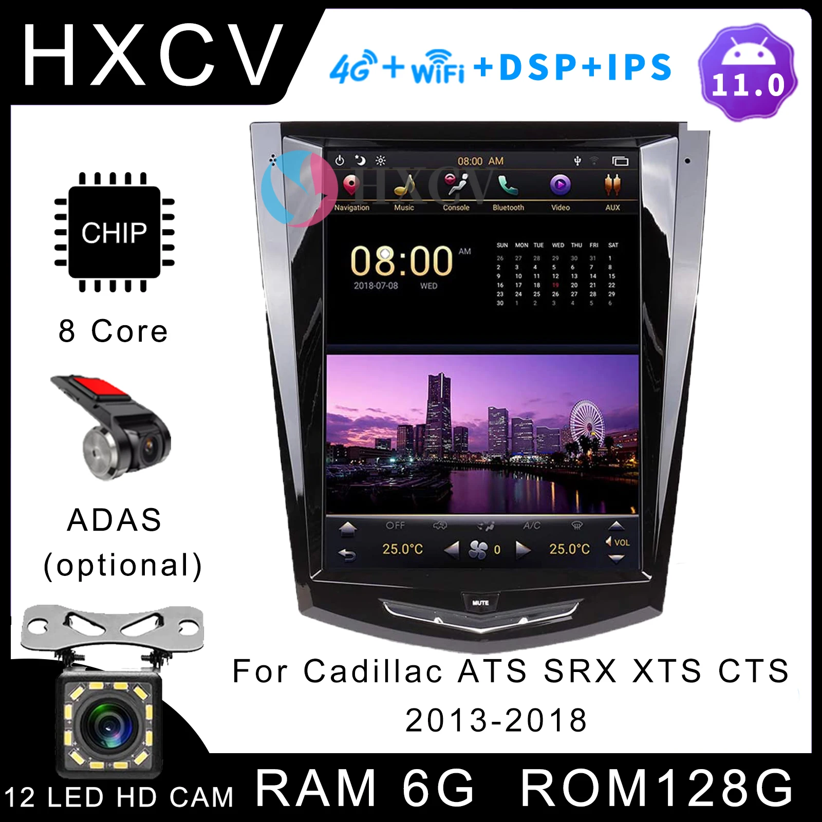 Tesla стиль вертикальный Android умный автомобильный радиоприемник для Cadillac ATS SRX XTS CTS