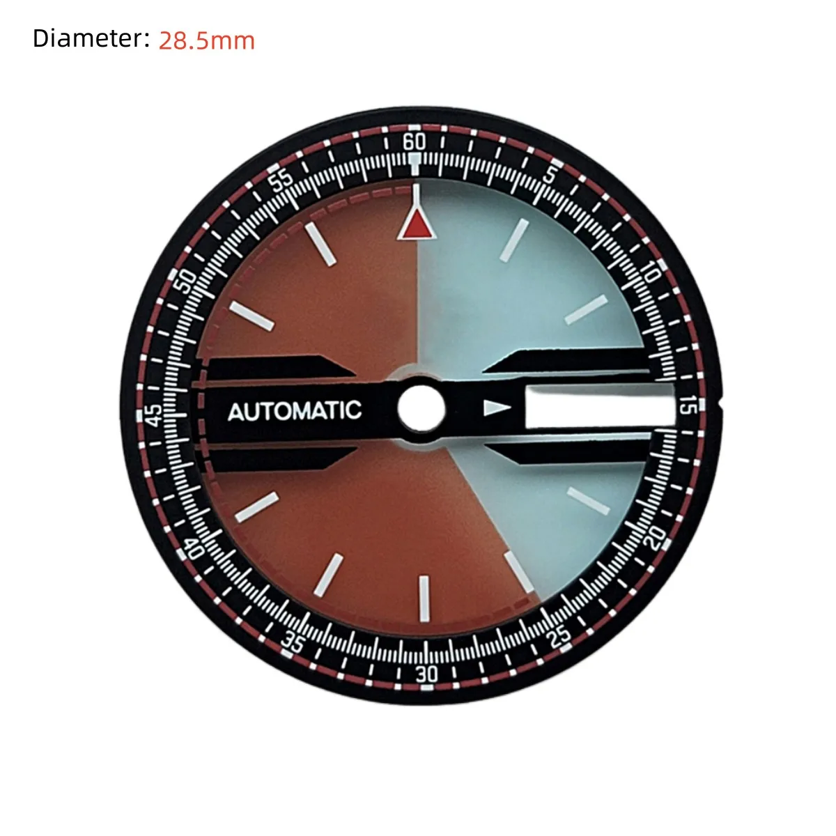 

NH36 Dial 28.5MM Watch Dial No Luminous Transparent Watch Faces Double Calendar Dial for NH36 4R Movement