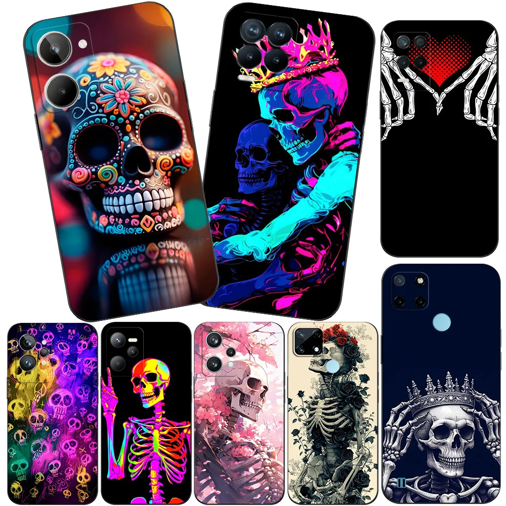 Черный чехол из ТПУ для Realme 2 3 3i 5i 5s 6s 7i 6 7 8 8i pro 4g 5g Legend Skull Art
