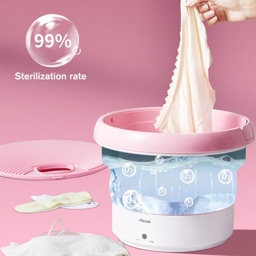

Foldable Electric Washing Machine Portable Barrel Laundry Washer Baby Underwear Elution One Semi-automatic Mini Clothes Cleaner