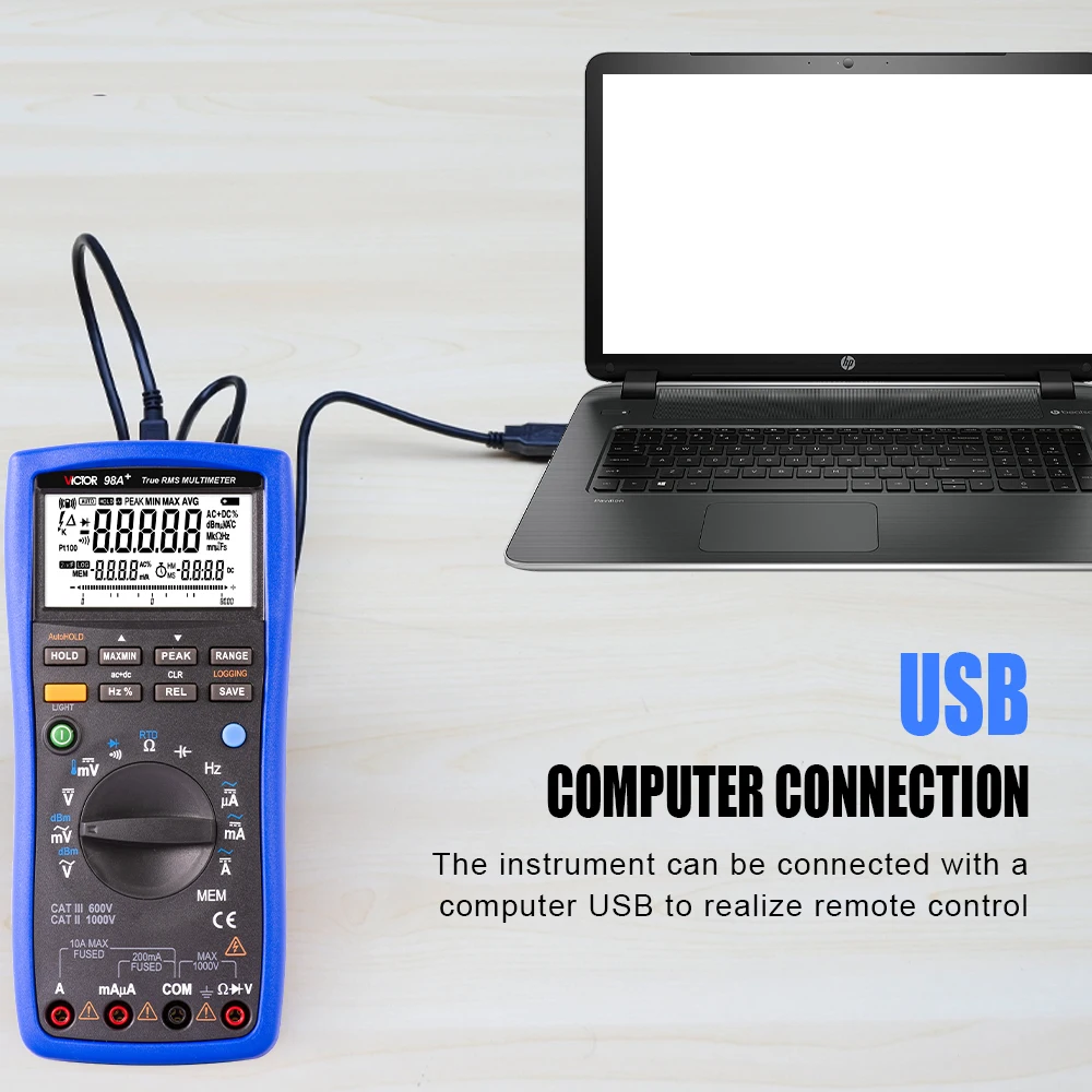 Victor 98A мультиметр TRUE RMS 22000 отсчетов RTD PT100 измерительный прибор для термопары