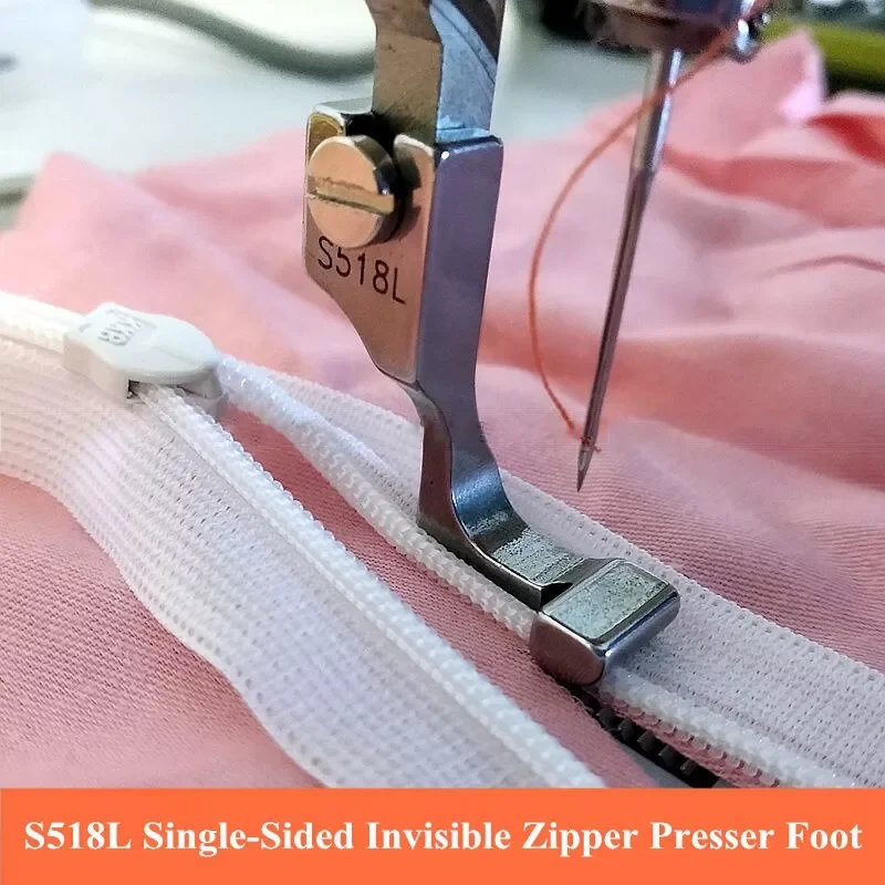 

#S518L/T168 Random Industrial Sewing Machine Lockstitch Flat Steel Single-Sided Zipper Presser Foot