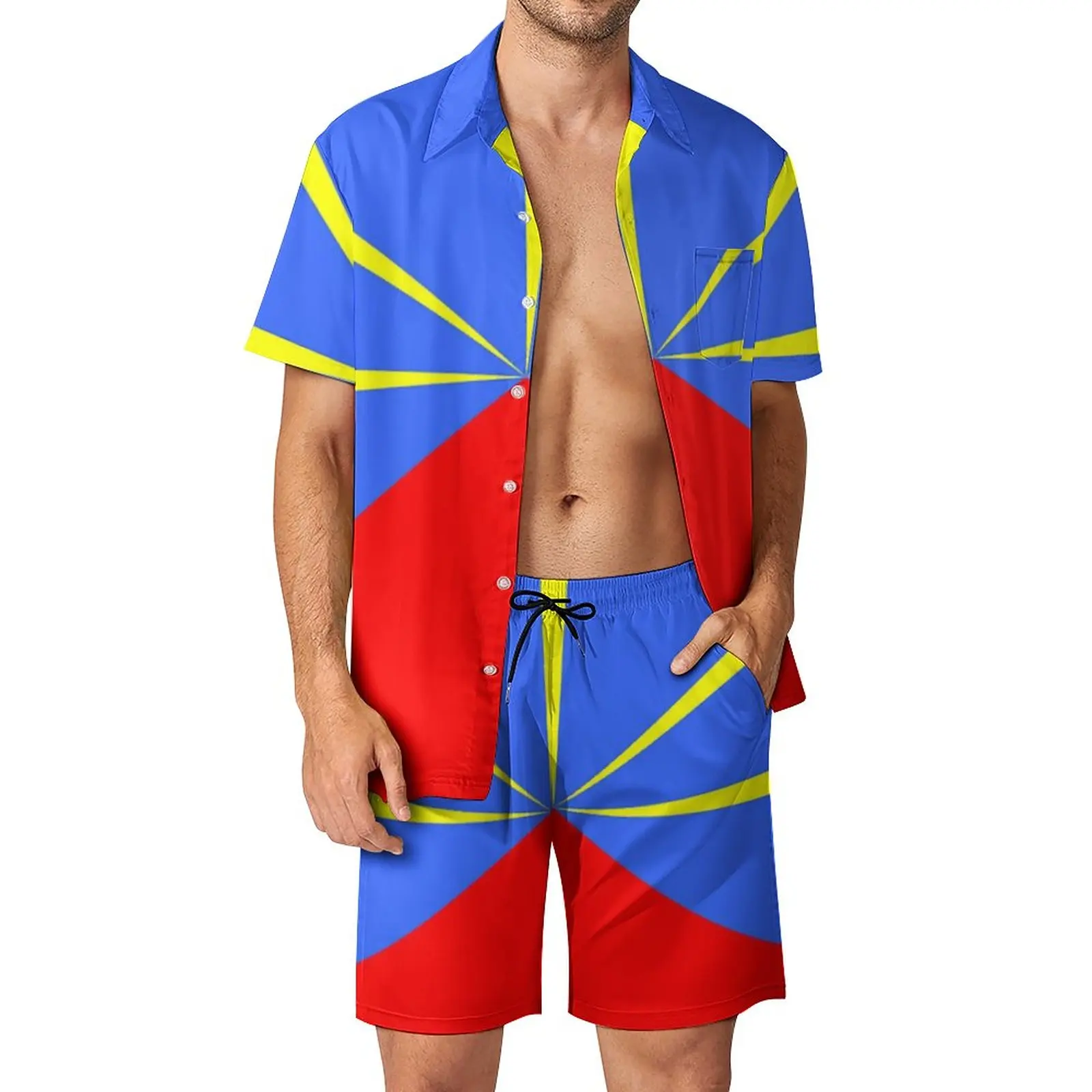 

Reunion Island 974 Magnet Men's Beach Suit Graphic 2 Pieces Coordinates Vintage Beach Eur Size