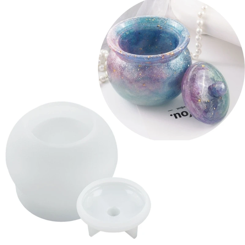 

Hand Making Crystal Epoxy Resin Moulds Silicone Storage Box Moulds Jar Shaped