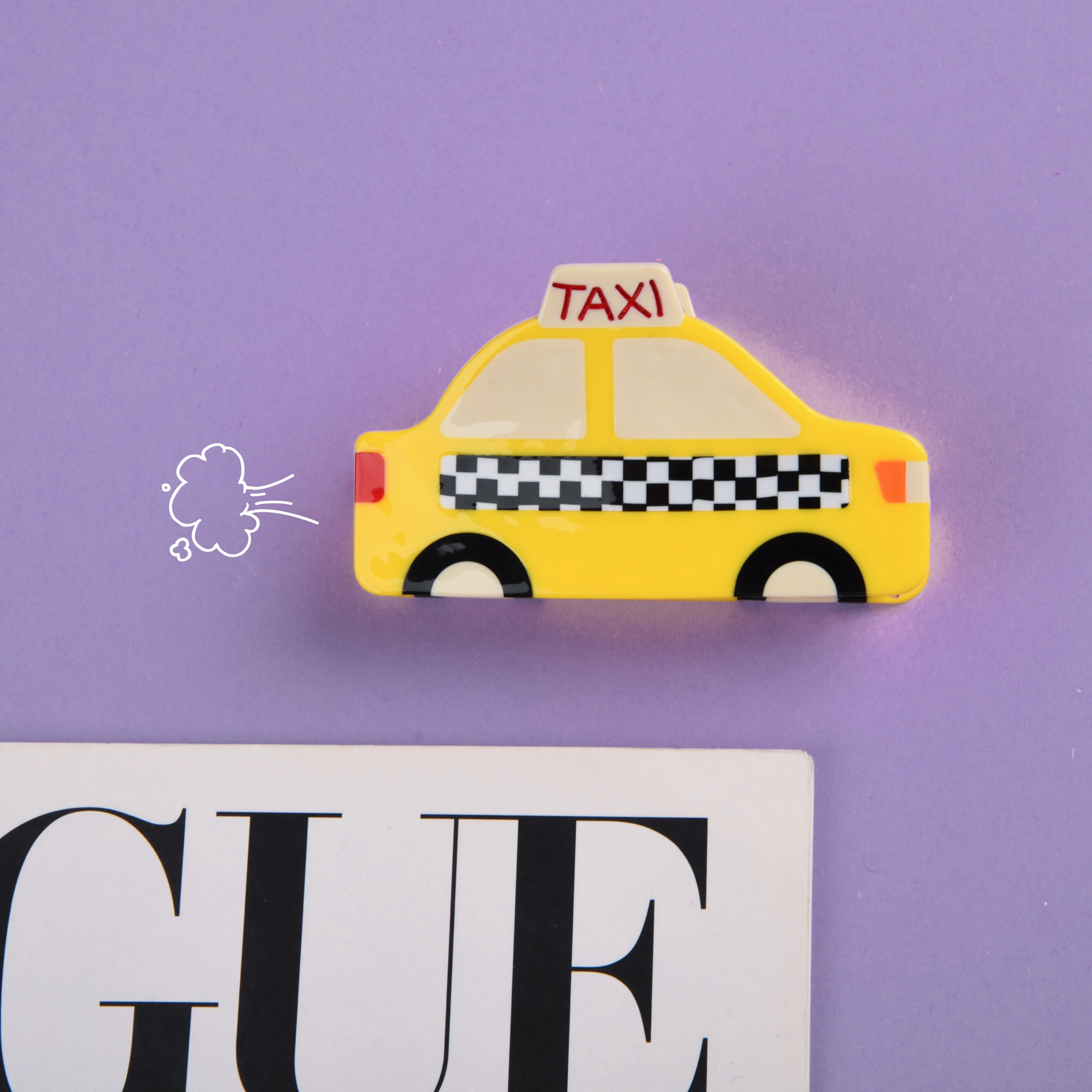 Новый дизайн NC желтая заколка для волос в виде такси Высококачественная