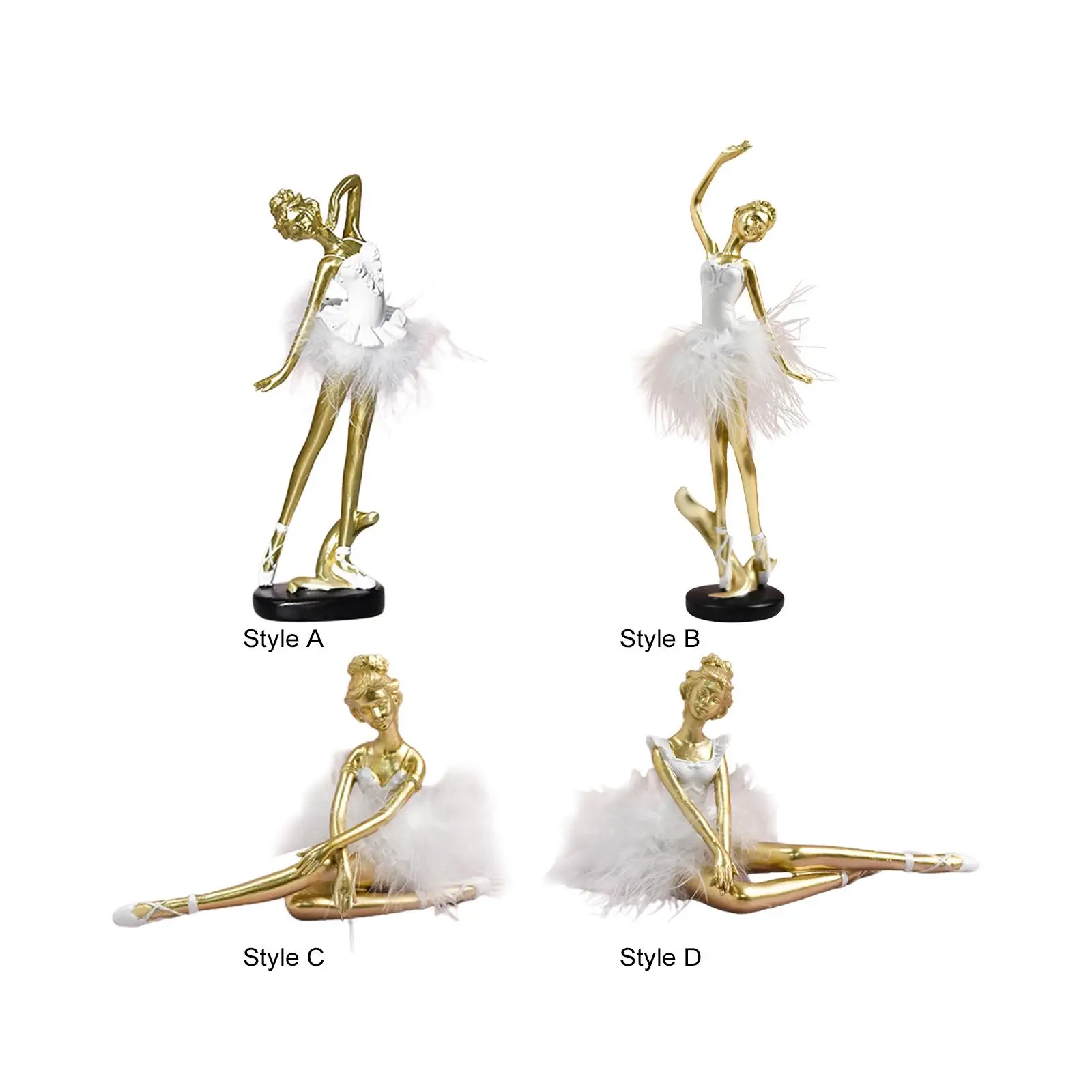 

Ballerina Statue Girl Figurine Statuette Modern Desk Ornament Resin Artwork