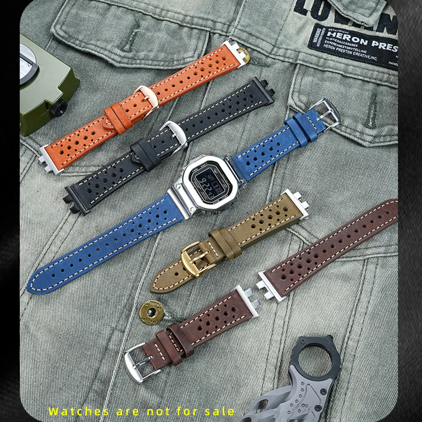 Фото Ремешок из винтажной воловьей кожи GMW-B5000 для Casio G-SHOCK GMW-B5000 GM-B2100, модифицированный ремешок для часов в стиле ретро из натуральной кожи, мужской браслет №1