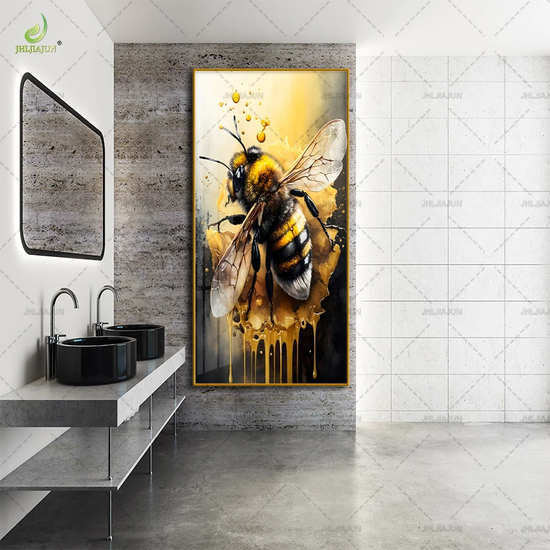 Золотая Роскошная живопись для украшения крыльца с фотографией пчелами