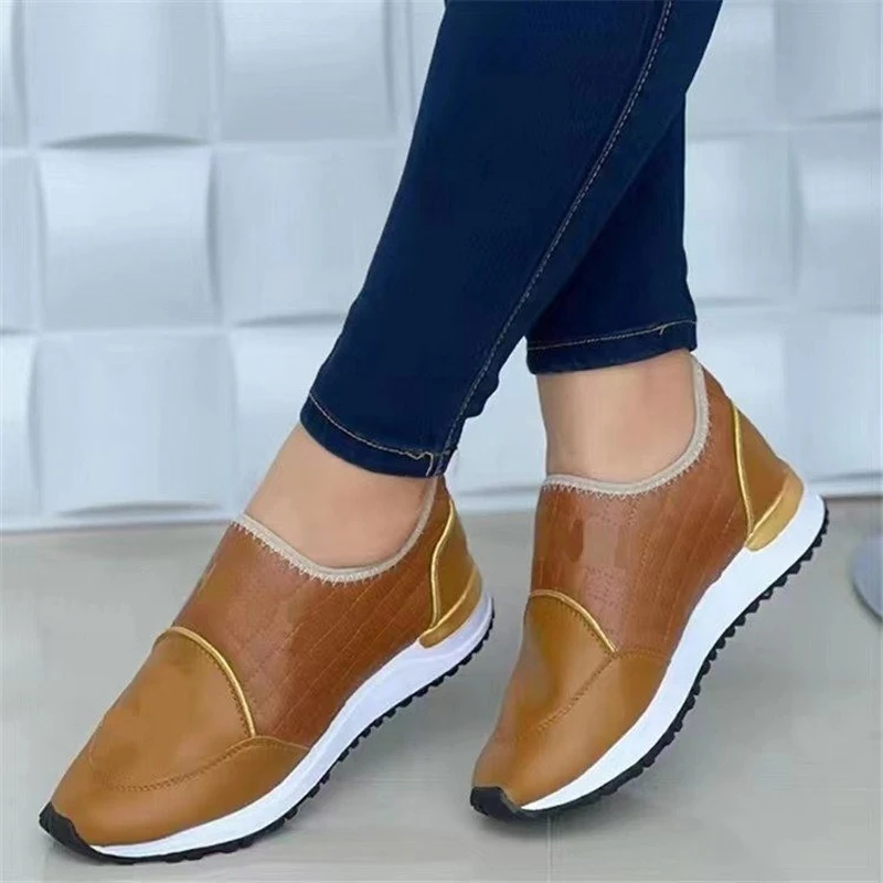 

2022 Autumn New Women Casual Shoes Fashion Slip on Flat Loafers Female Round Toe Plus Size Sneakers Ladies Vulcanized Shoes