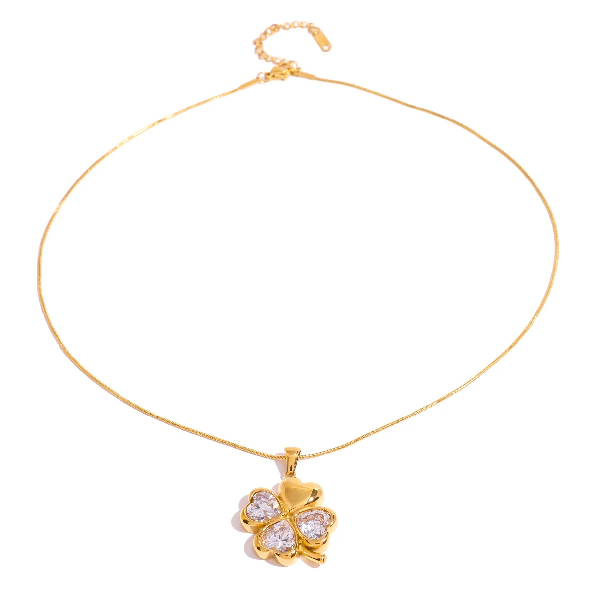 Романтическое Ожерелье В Форме Сердца С Четырьмя Листами Клевера Кулон Uworld Белым