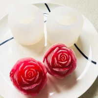 rose soft silicone fondant cake mold diy handmade candle soap jelly candy chocolate decoration baking tool 3d rose flower moulds