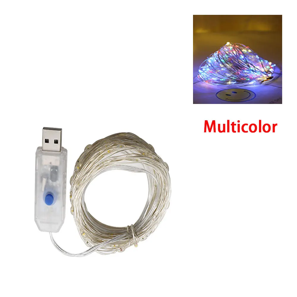 USB гирлянды QMLRMC 8 режимов теплый белый