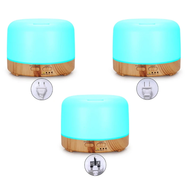 

300ML Air Humidifier Electric Aroma Diffuser Mist Wood Grain Essential Oil Diffuser with 7 LED Light For Car Home Office