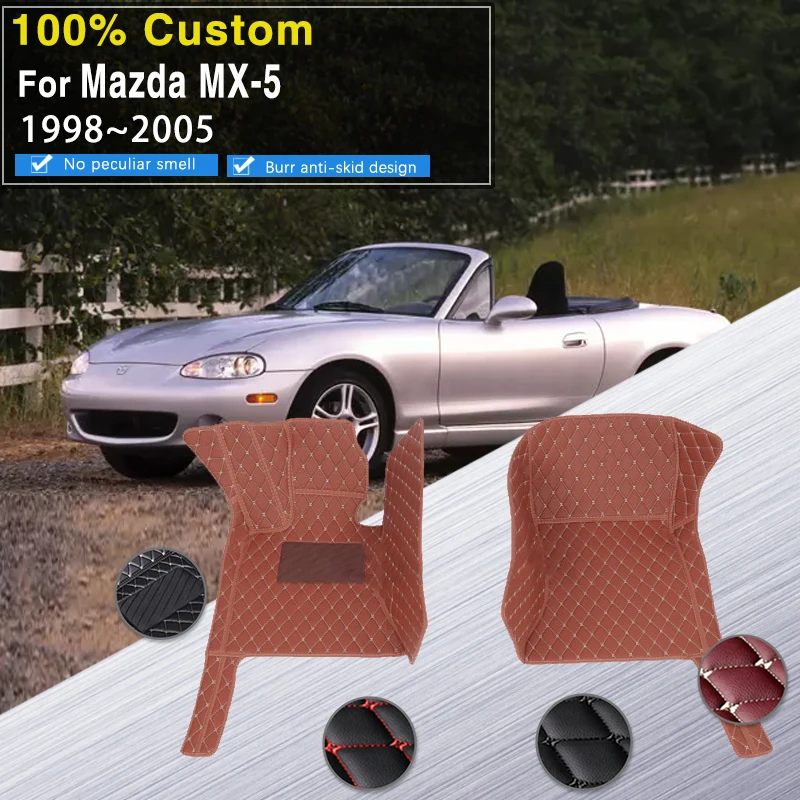 Car Carpet Floor Mat For Mazda MX-5 Miata Roadster NB 1998~2005 2seat Waterproof Cat Mats Tapetes Para Automovil Car Accessories